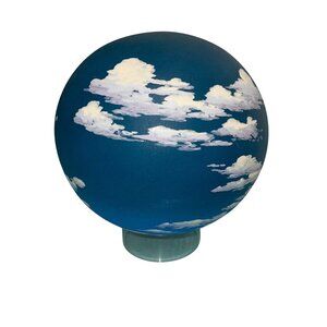 Don Jones Vintage Earthenware Globe Of Sky Atmosphere Blue Signed